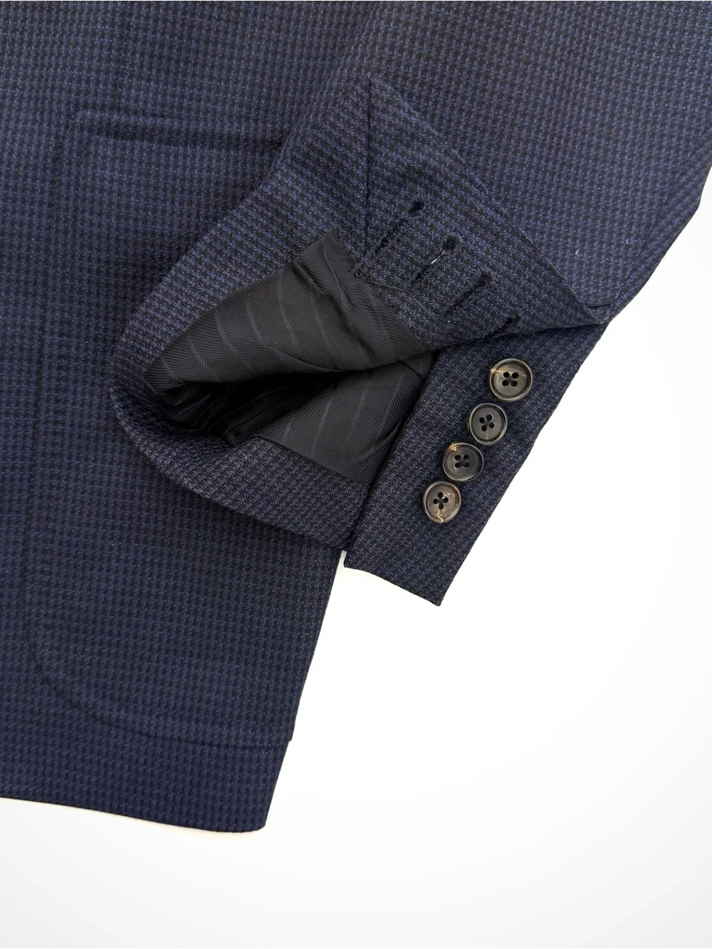 Tom Ford Textured Navy Peak Lapel Blazer | 44